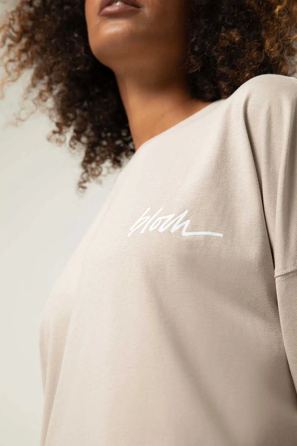 Ladies Bloch Print Oversized Long Sleeve Tee - Image 3