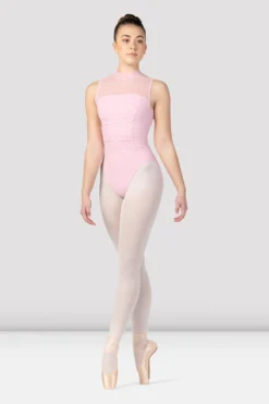 Ladies Fenella Ruched Bodice Mock Neck Leotard