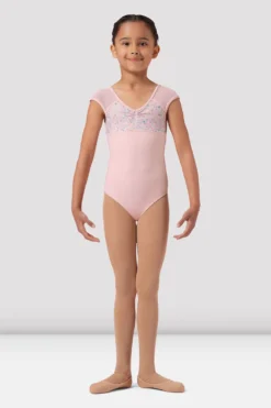 Girls Mirella Ditsy Floral Cap Sleeve Leotard
